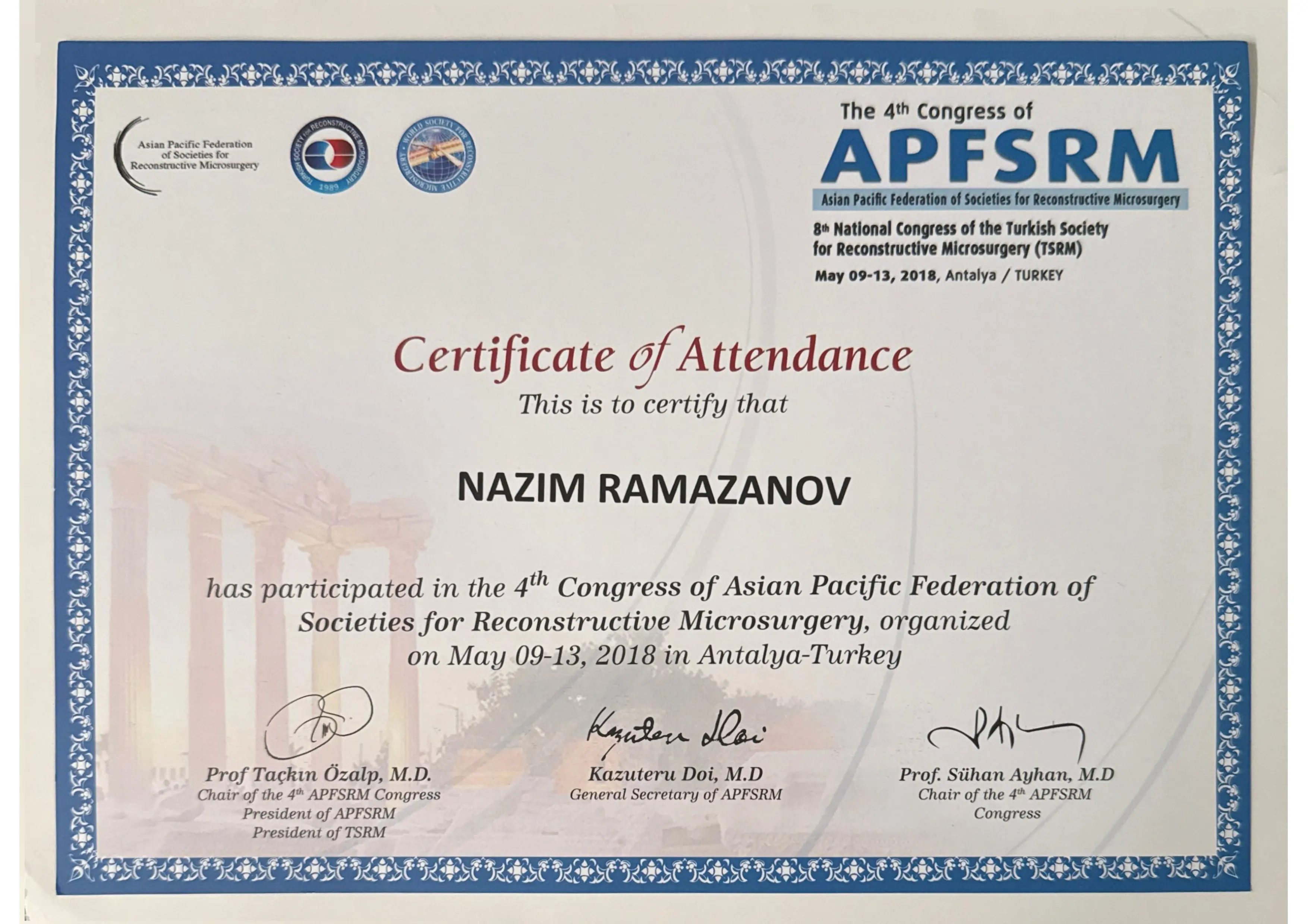 4th Congress of APFSRM & 8th TSRM